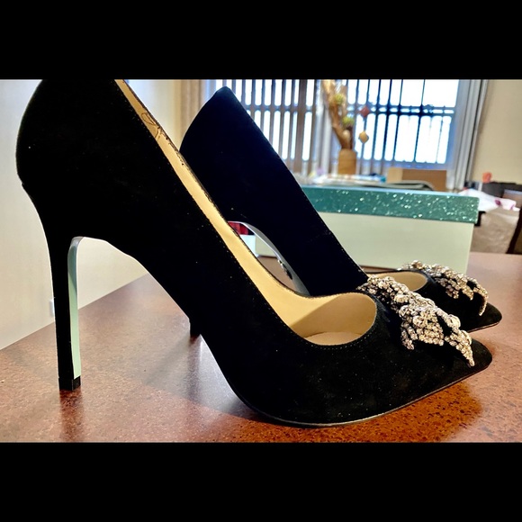 Blue by Betsey Johnson black suede stilettos - Picture 6 of 7